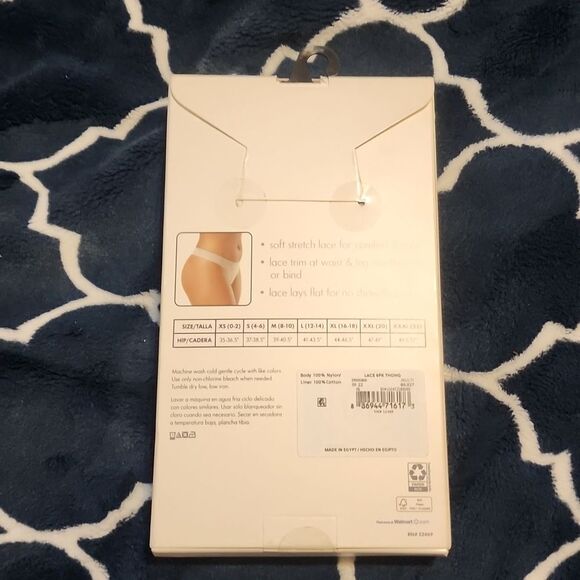 NWT Sercet Treasures Women's Lace Stretch Thong Panties 6-pack - Picture 3 of 5